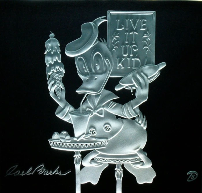 Donald Duck Live It Up Kid Glass Etching